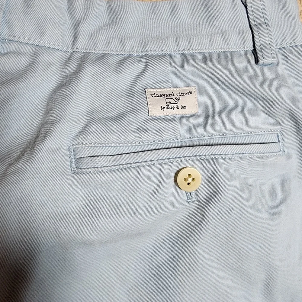 Vineyard Vines By Shep & Ian Chino Shorts Mens 33 Light Blue Regular Fit Pocket